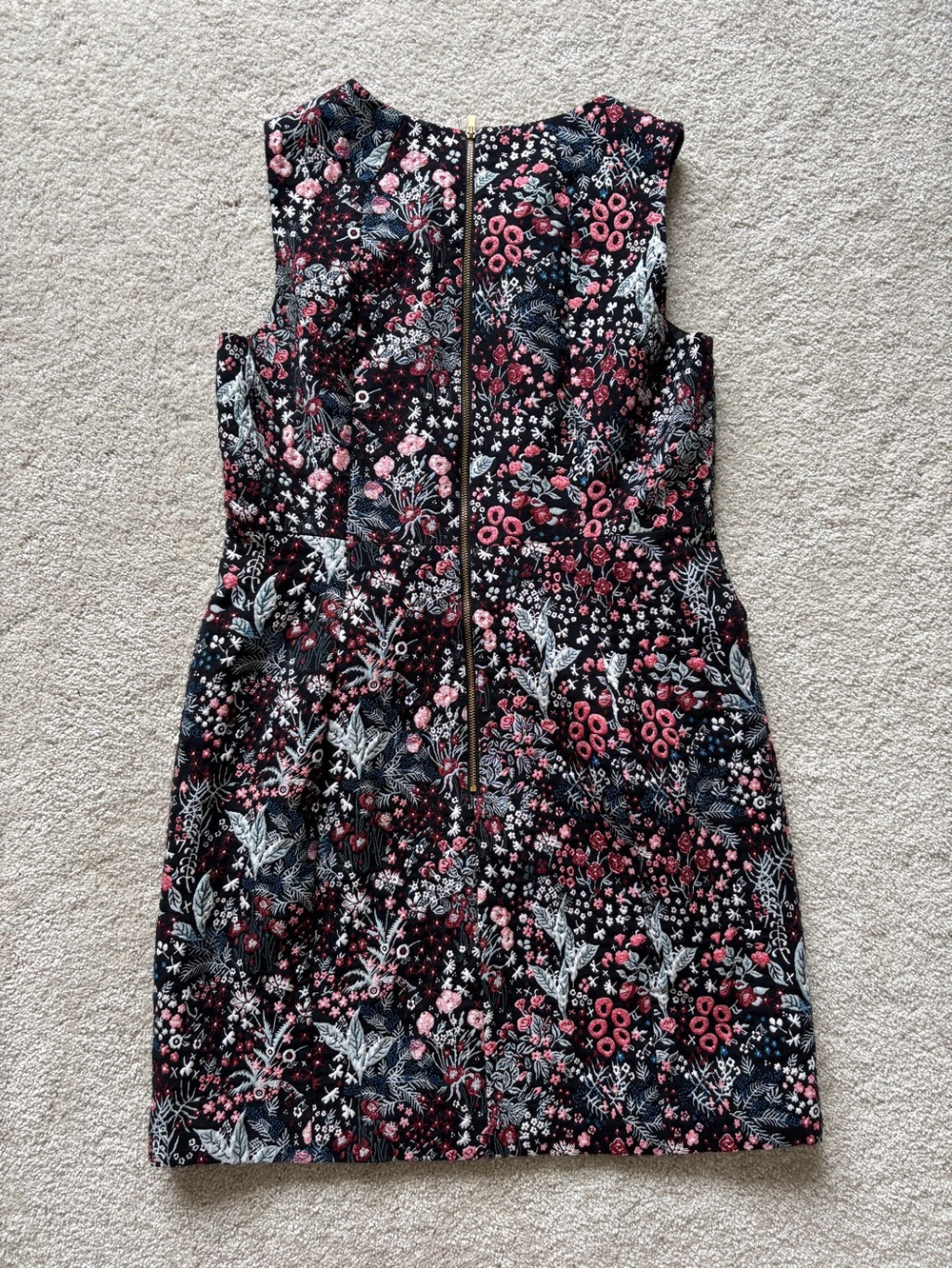 H&M Black Mini Dress with Pink & Blue Floral Jacquard - Picture 9 of 9